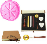Arrow Drafts Compass Sealing Wax Seal Stamp Wood Handle Melting Spoon Wax Stick Candle Gift Book Box kit