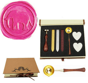 Elephant Sealing Wax Seal Stamp Spoon Wax Stick Candle Gift Book Box kit