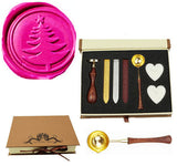 Christmas tree Sealing Wax Seal Stamp Wood Handle Melting Spoon Wax Stick Candle Gift Book Box kit