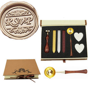 RSVP Decorative Sealing Wax Seal Stamp Spoon Wax Stick Candle Gift Box kit