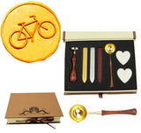 Bike Sealing Wax Seal Stamp Wood Handle Melting Spoon Wax Stick Candle Gift Book Box kit