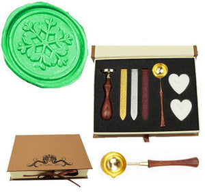 Snowflake Flower Wax Seal Stamp Spoon Wax Stick Candle Gift Box kit