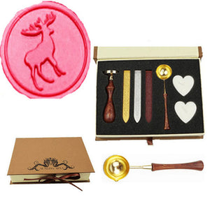 Deer Sealing Wax Seal Stamp Melting Spoon Wax Stick Candle Gift Book Box kit
