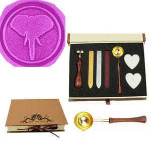 Elephant Sealing Wax Seal Stamp Spoon Wax Stick Candle Gift Book Box kit