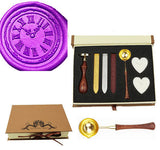 Clock Cool Sealing Wax Seal Stamp Wood Handle Melting Spoon Wax Stick Candle Gift Book Box kit
