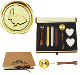 Rabbit Sealing Wax Seal Stamp Spoon Wax Stick Candle Gift Box kit