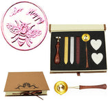 Bee happy Sealing Wax Seal Stamp Wood Handle Melting Spoon Wax Stick Candle Gift Book Box kit