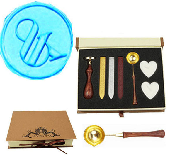 Ampersand And wedding Sealing Wax Seal Stamp Wood Handle Melting Spoon Wax Stick Candle Gift Book Box kit