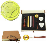 Rooster Sealing Wax Seal Stamp Spoon Wax Stick Candle Gift Box kit