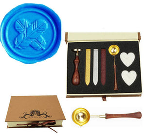 Feather Cross Sealing Wax Seal Stamp Spoon Wax Stick Candle Gift Box kit