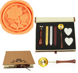 Peony Flower Sealing Wax Seal Stamp Spoon Wax Stick Candle Gift Box kit