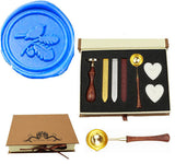 Bird on Leaves Sealing Wax Seal Stamp Wood Handle Melting Spoon Wax Stick Candle Gift Book Box kit