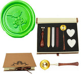 Cute Bird on Flower Sealing Wax Seal Stamp Wood Handle Melting Spoon Wax Stick Candle Gift Book Box kit