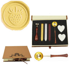 Strawberry Sealing Wax Seal Stamp Spoon Stick Candle Gift Box kit