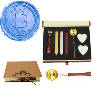 Santa Claus Sealing Wax Seal Stamp Spoon Stick Candle Gift Box kit