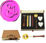 Ampersand And Sealing Wax Seal Stamp Wood Handle Melting Spoon Wax Stick Candle Gift Book Box kit