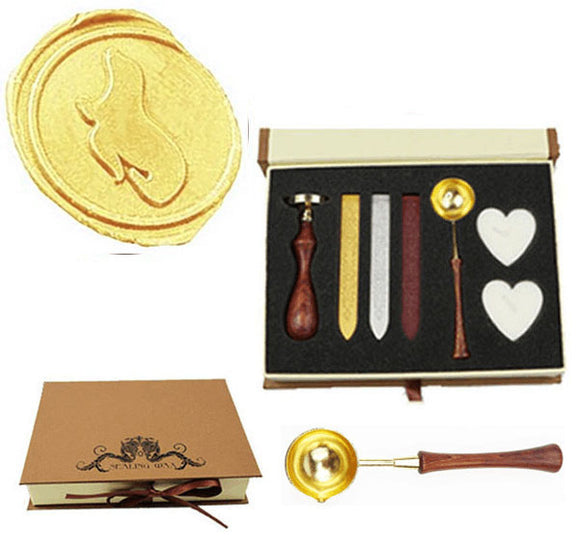 Sea Lion Sealing Wax Seal Stamp Spoon Wax Stick Candle Gift Box kit