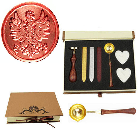 Phoenix Sealing Wax Seal Stamp Spoon Wax Stick Candle Gift Box kit