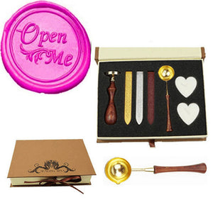 Open Me Sealing Wax Seal Stamp Spoon Wax Stick Candle Gift Box kit