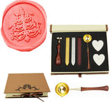 Candlestick Sealing Wax Seal Stamp Wood Handle Melting Spoon Wax Stick Candle Gift Book Box kit