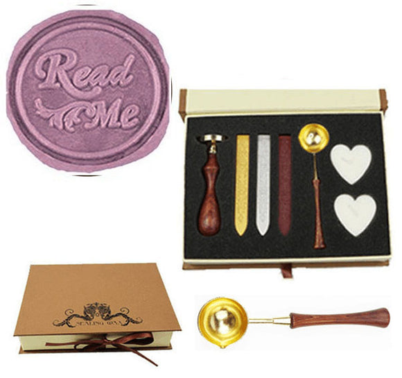 Read Me Sealing Wax Seal Stamp Spoon Wax Stick Candle Gift Box kit