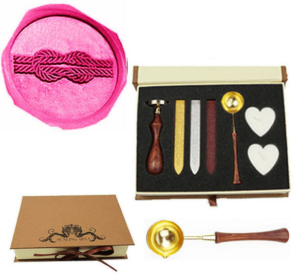 Tie the Knot Sealing Wax Seal Stamp Spoon Stick Candle Gift Box kit