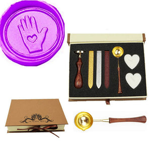 Love Glove Heart Sealing Wax Seal Stamp Spoon Wax Stick Candle Gift Box kit