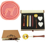 Greyhound Whippet Dog Sealing Wax Seal Stamp Spoon Wax Stick Candle Gift Box kit