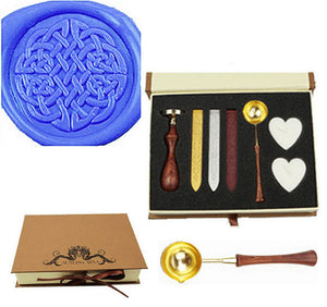 Decorative Celtic Knot Sealing Wax Seal Stamp Spoon Wax Stick Candle Gift Box kit
