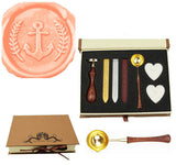 Anchor Olive Sealing Wax Seal Stamp Wood Handle Melting Spoon Wax Stick Candle Gift Book Box kit