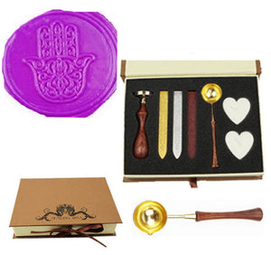 Dragon Hand Sealing Wax Seal Stamp Spoon Wax Stick Candle Gift Box kit