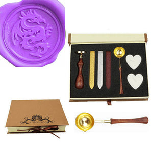 Dragon Sealing Wax Seal Stamp Spoon Wax Stick Candle Gift Book Box kit