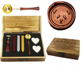 Panda Face Sealing Wax Seal Stamp Spoon Wax Stick Candle Wooden Gift Box Set