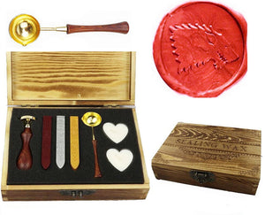 Wolf House Stark Sealing Wax Seal Stamp Spoon Wax Stick Candle Wooden Gift Box Set