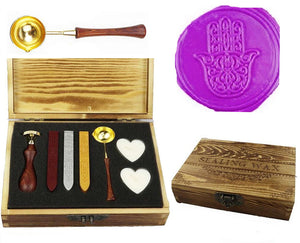 Dragon hand Sealing Wax Seal Stamp Spoon Wax Stick Candle Wooden Gift Box Set