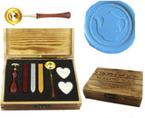 Kettle Sealing Wax Seal Stamp Spoon Wax Stick Candle Wooden Gift Box Set