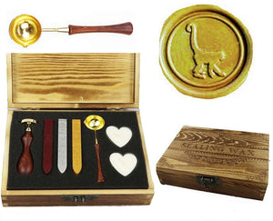 Monkey Sealing Wax Seal Stamp Spoon Wax Stick Candle Wooden Gift Box Set