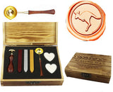 Kangaroo Sealing Wax Seal Stamp Spoon Wax Stick Candle Wooden Gift Box Set