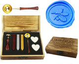 \Bird on Leaves Sealing Wax Seal Stamp Kit Melting Spoon Wax Stick Candle Wooden Book Gift Box Set