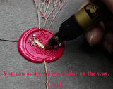 Cherry Sealing Wax Seal Stamp Kit Melting Spoon Wax Stick Candle Wooden Book Gift Box Set