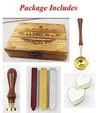 Christmas Bell Sealing Wax Seal Stamp Kit Melting Spoon Wax Stick Candle Wooden Book Gift Box Set