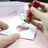 Custom Made Your Design Wax Seal Stamp Personalized Letter Picture Logo Monogram Wedding Invitation Sealing Wax Stamp Powder Pink Handle Set