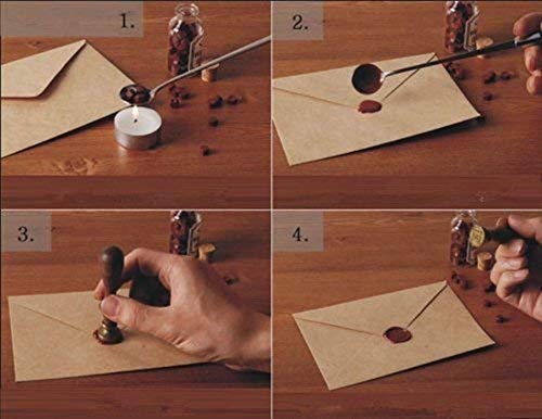 Vintage Heart Letter Envelope Sealing Wax Seal Stamp Wood Handle