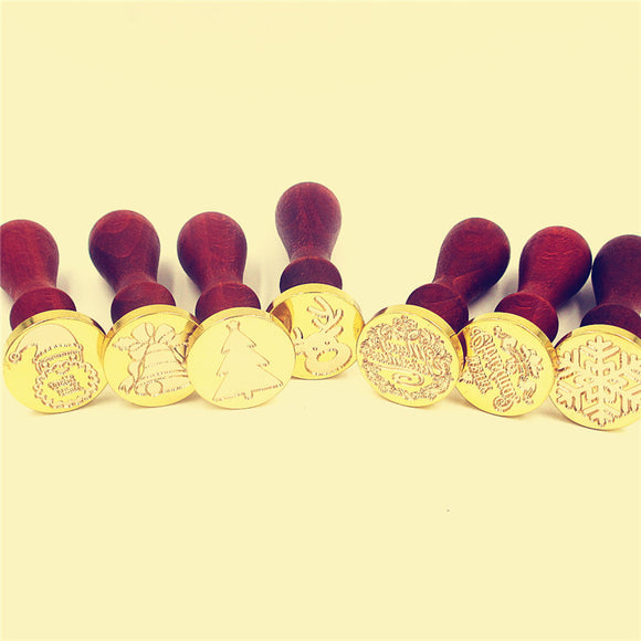 Retro Merry christmas wax seal stamp jingle bell Snowflake Santa Claus deer sock tree christmas gifts  Wax sealing Stamp