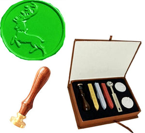 Vintage Deer Christmas Gift Wedding Invitation HOUSE BARATHEON Wax Seal Sealing Stamp Sticks Spoon Gift Box Set Kit