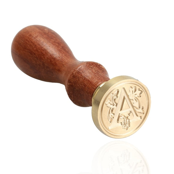 Sealing Wax Stamp Classic Initial Wax Seal Stamp Alphabet 26 Letter A-Z Retro Wood Stamp Vintage DIY Stamps E5M1