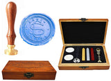 Vintage Santa Claus Christmas Luxury Wax Seal Sealing Stamp Brass Peacock Metal Handle Sticks Melting Spoon Wood Gift Box Set