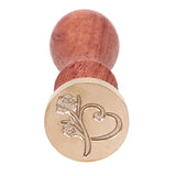 Brass Head Wooden Handle Sealing Stamps Flower Heart Tree Wax Seal Stamp Letter Card Envelope for Christmas Wedding Scrapbook