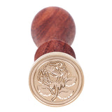 Brass Head Wooden Handle Sealing Stamps Flower Heart Tree Wax Seal Stamp Letter Card Envelope for Christmas Wedding Scrapbook