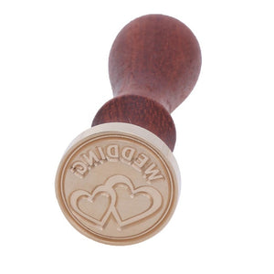 1PC Love Series Retro Wood Handle Sealing Wax Stamp Decorative Greeting Birthday Wedding Invitation Sealing Stamps